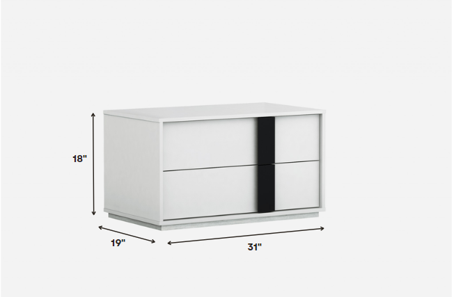 White Nightstand By Homeroots - 370749 | Nightstands | Modishstore - 2