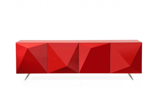 Red Metal Buffet By Homeroots | Sideboards | Modishstore