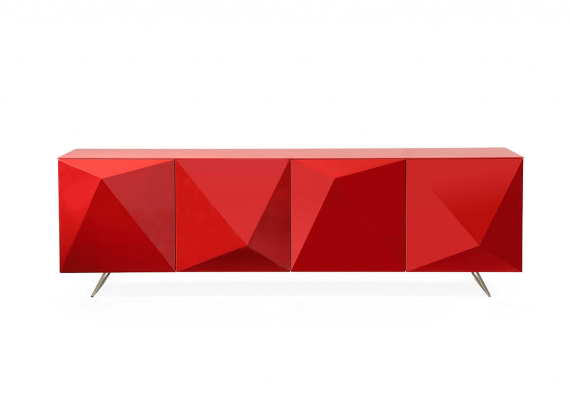 Red Metal Buffet By Homeroots | Sideboards | Modishstore