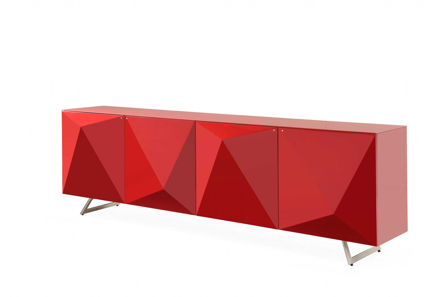 Red Metal Buffet By Homeroots | Sideboards | Modishstore - 2