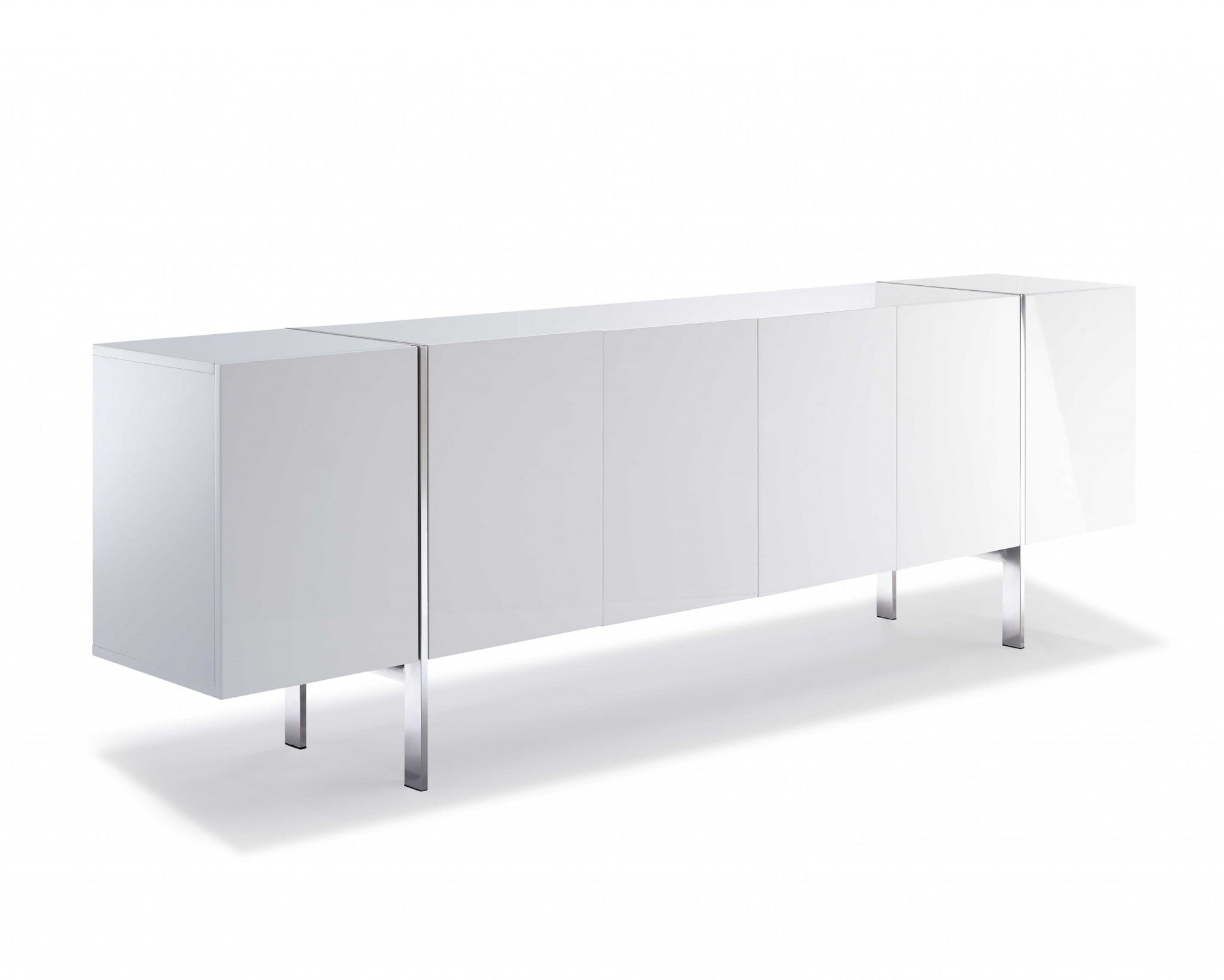 White Stainless Steel Buffet By Homeroots - 370757 | Sideboards | Modishstore - 2