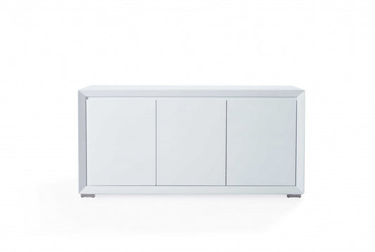 White Stainless Steel Buffet By Homeroots - 370768 | Sideboards | Modishstore