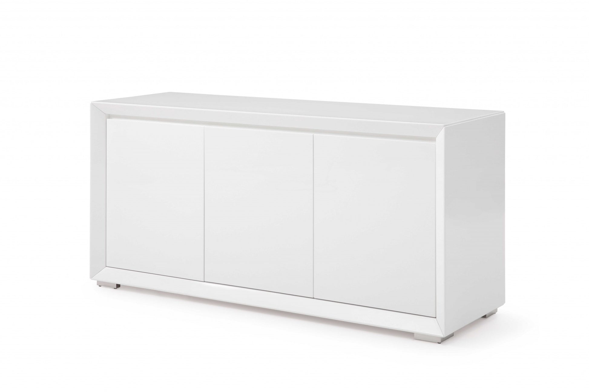 White Stainless Steel Buffet By Homeroots - 370768 | Sideboards | Modishstore - 2