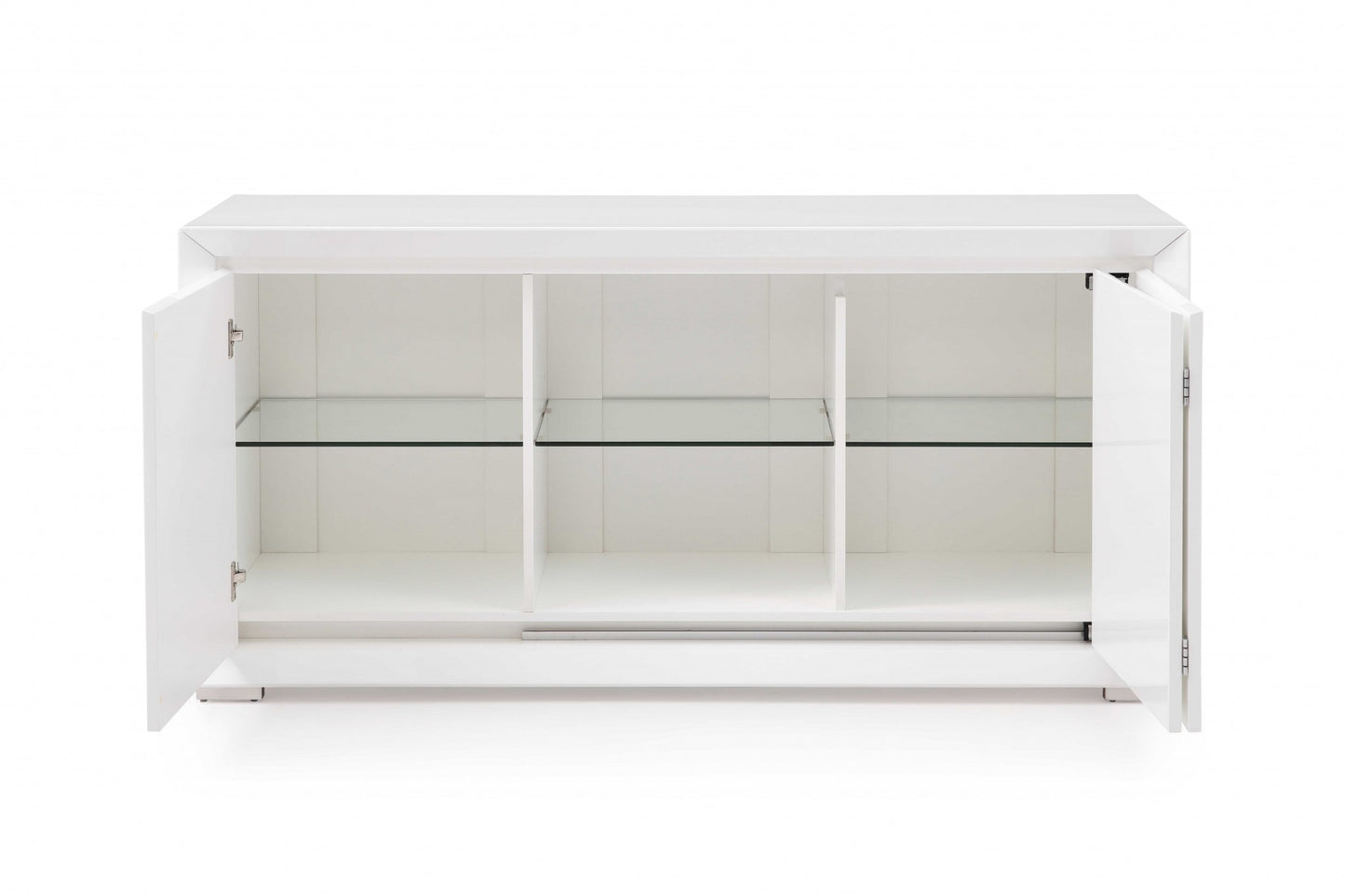 White Stainless Steel Buffet By Homeroots - 370768 | Sideboards | Modishstore - 3