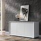 White Stainless Steel Buffet By Homeroots - 370768 | Sideboards | Modishstore - 4
