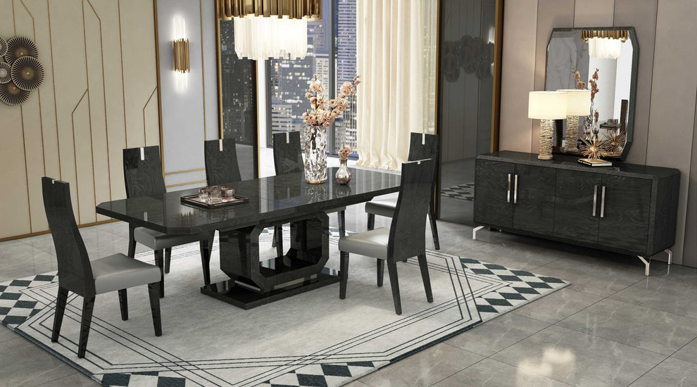 Gray Velvet Buffet By Homeroots | Sideboards | Modishstore - 2
