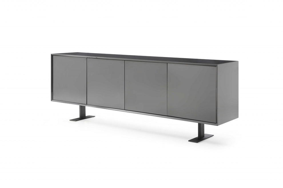 87 X 18 X 31.5 Gray Metal Buffet By Homeroots | Console Tables | Modishstore - 2