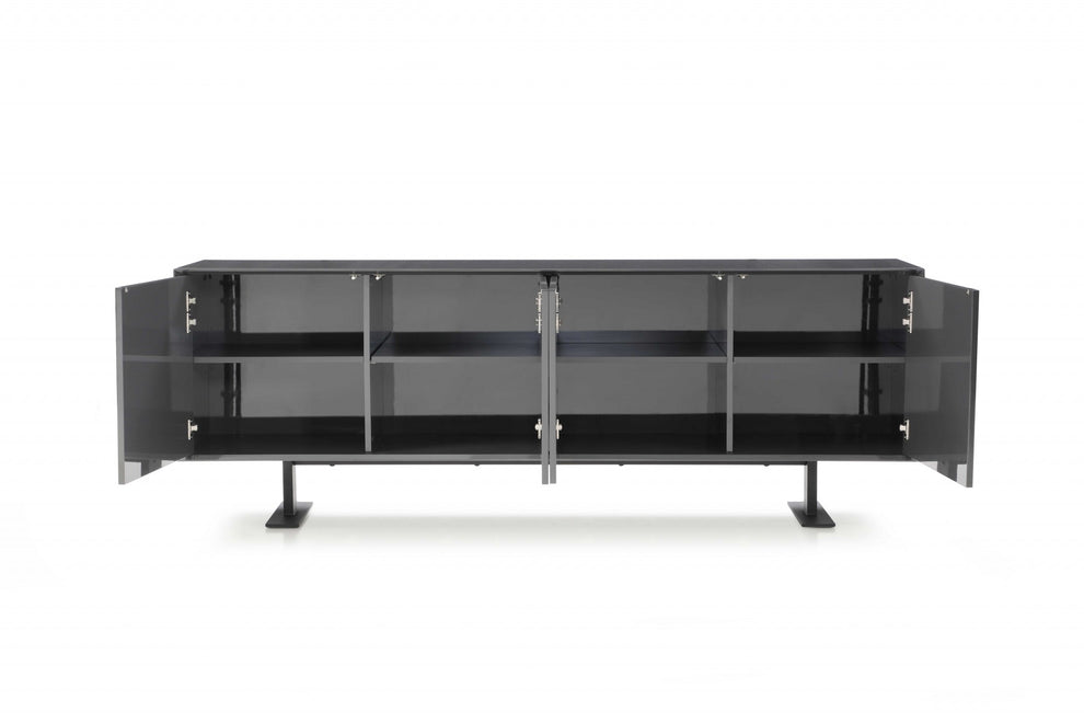 87 X 18 X 31.5 Gray Metal Buffet By Homeroots | Console Tables | Modishstore - 3
