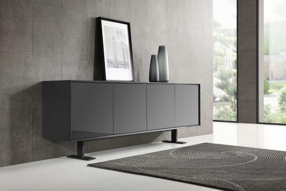 87 X 18 X 31.5 Gray Metal Buffet By Homeroots | Console Tables | Modishstore - 6