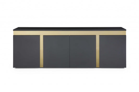 Black Stainless Steel Buffet By Homeroots | Sideboards | Modishstore