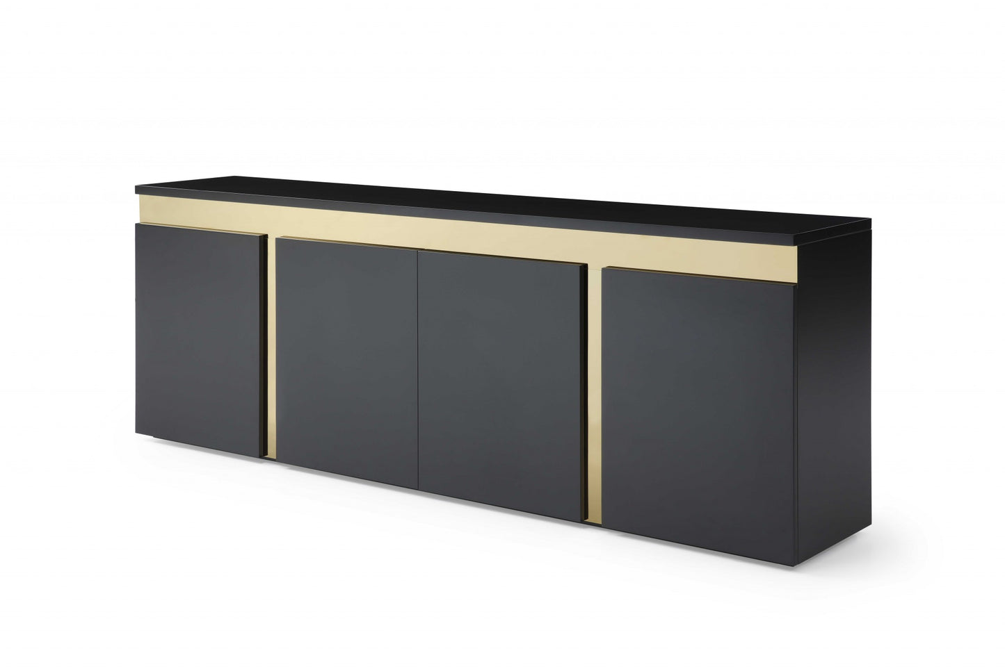 Black Stainless Steel Buffet By Homeroots | Sideboards | Modishstore - 2