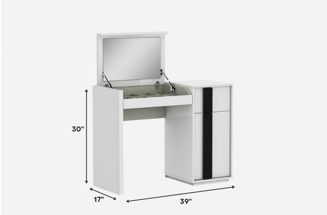 White Iron Vanity Dresser By Homeroots | Vanity Tables | Modishstore - 2