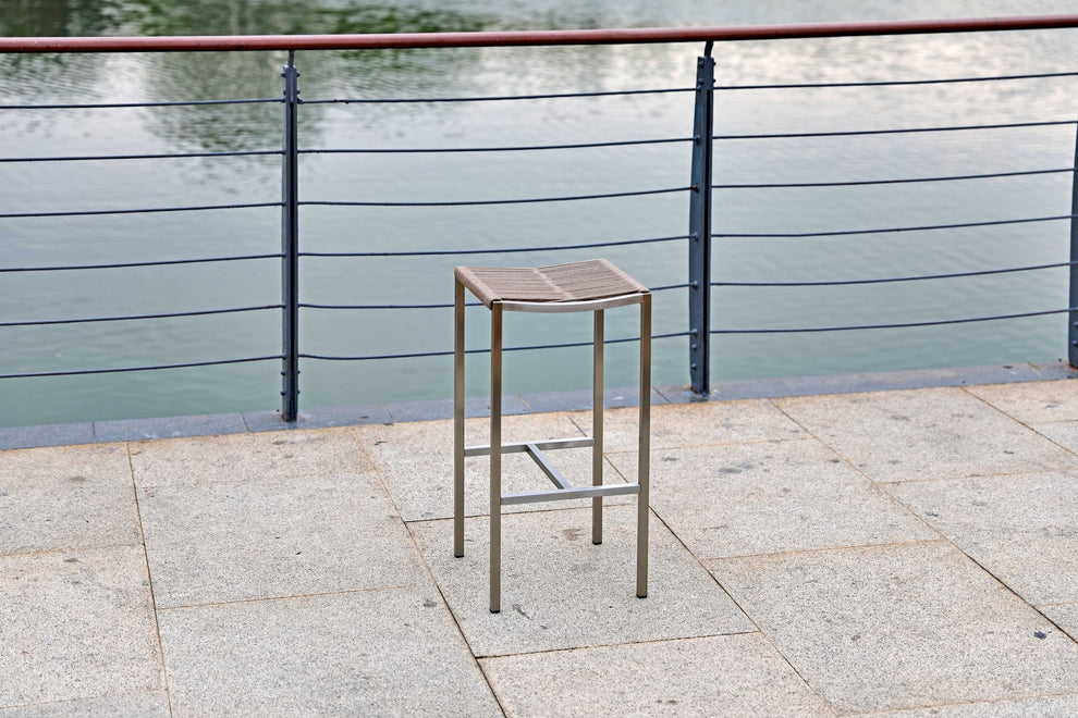 Set of 4 Stainless Steel Square Bar Stool By Homeroots | Bar Stools | Modishstore - 5