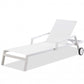 Set of 2 White Modern Aluminum Chaise Lounges By Homeroots | Outdoor Chaise Lounges | Modishstore