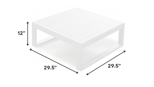White Aluminum Coffee Table By Homeroots - 372061 | Coffee Tables | Modishstore - 2