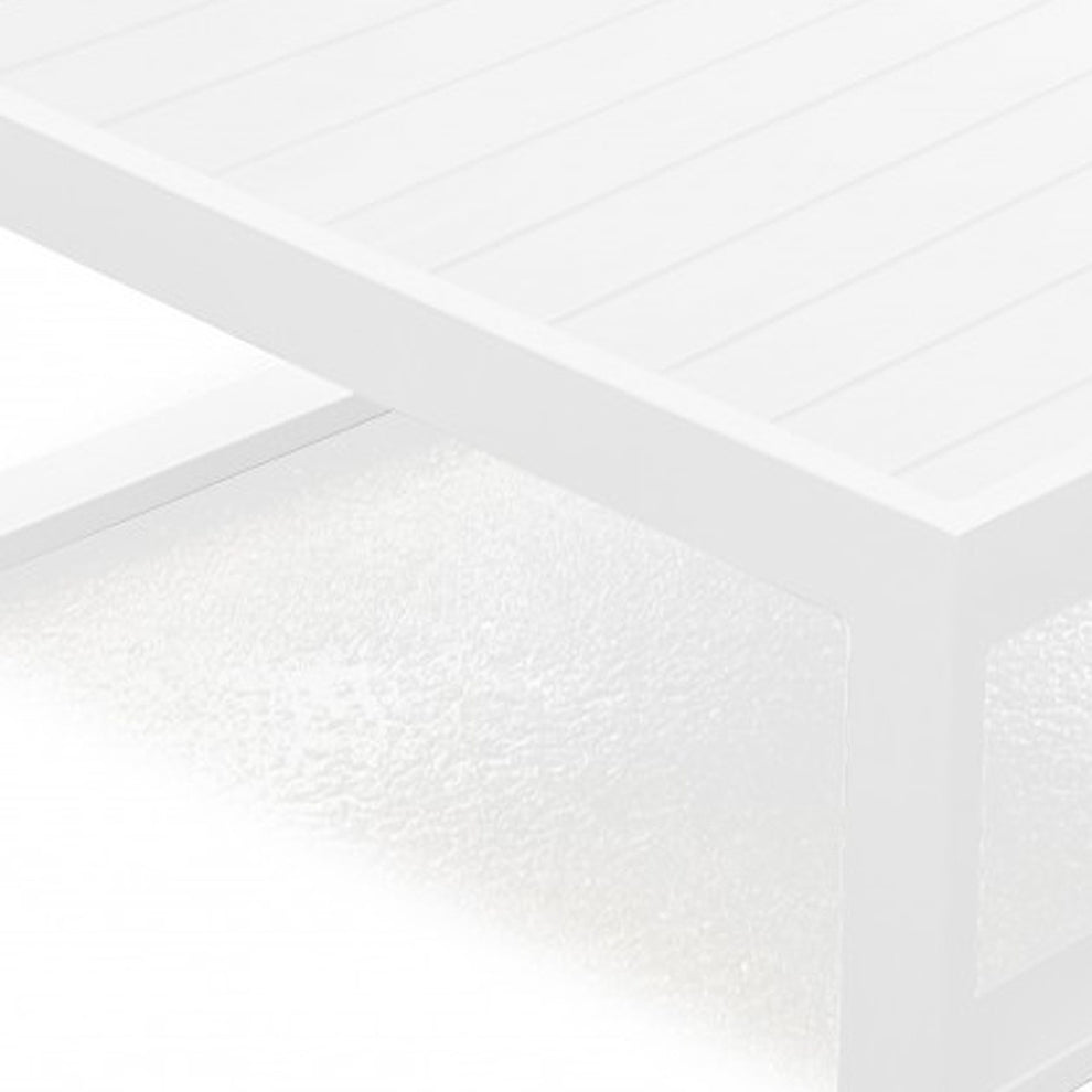 White Aluminum Coffee Table By Homeroots - 372061 | Coffee Tables | Modishstore - 5