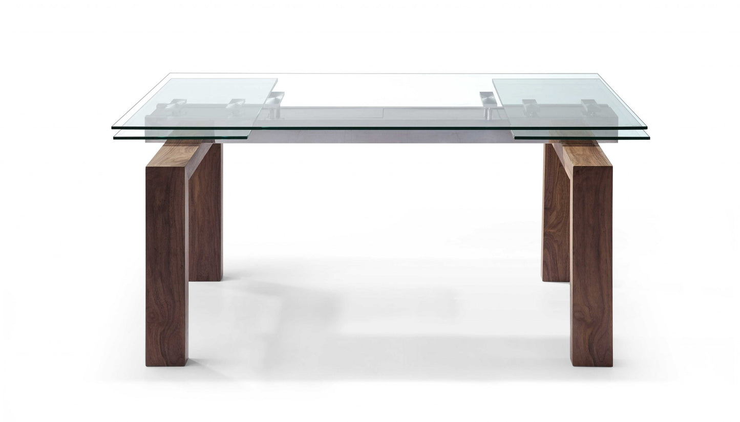 Walnut Solid Wood Etendable Dining Table By Homeroots | Dining Tables | Modishstore - 2