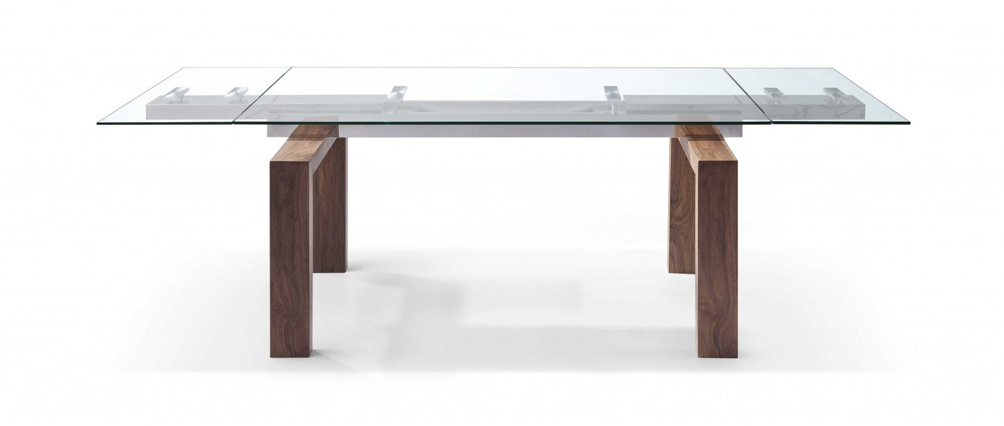 Walnut Solid Wood Etendable Dining Table By Homeroots | Dining Tables | Modishstore - 4