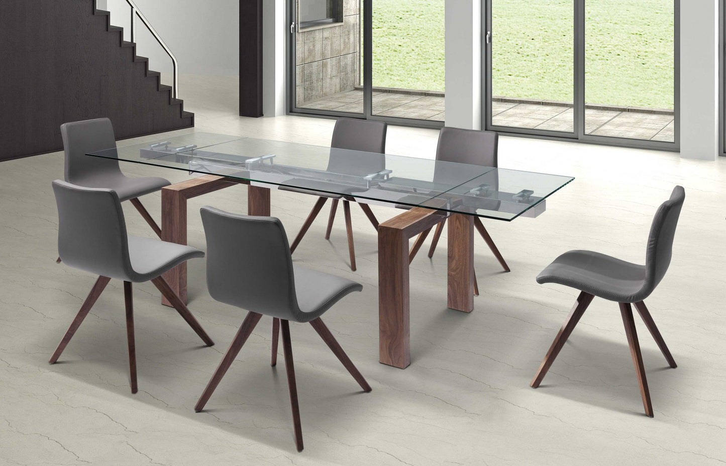 Walnut Solid Wood Etendable Dining Table By Homeroots | Dining Tables | Modishstore