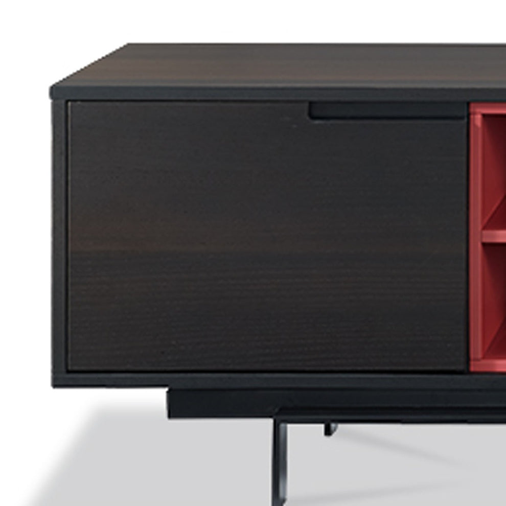 Smoke Oak Veneer TV Unit By Homeroots | TV Stands | Modishstore - 4