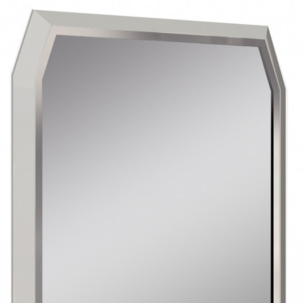 Taupe Glass Mirror By Homeroots | Mirrors | Modishstore - 4
