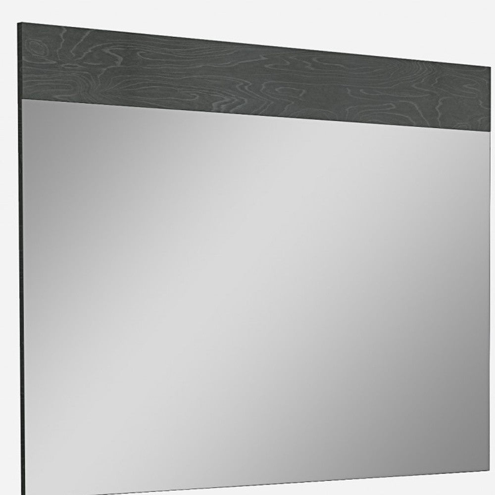 Gloss Grey Glass Mirror By Homeroots | Mirrors | Modishstore - 4
