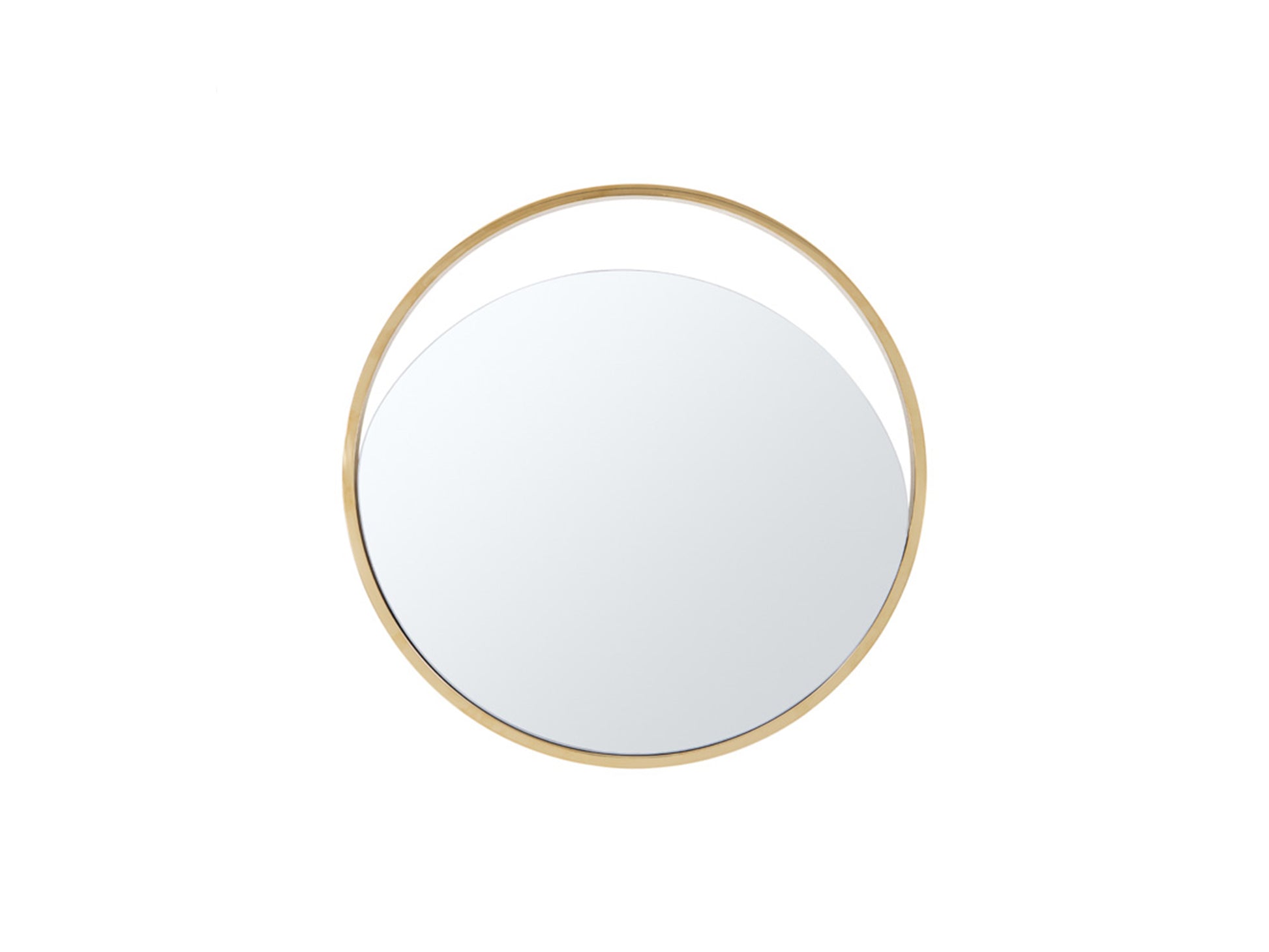 Black Polished Gold Glass Small Round Mirror By Homeroots | Mirrors | Modishstore