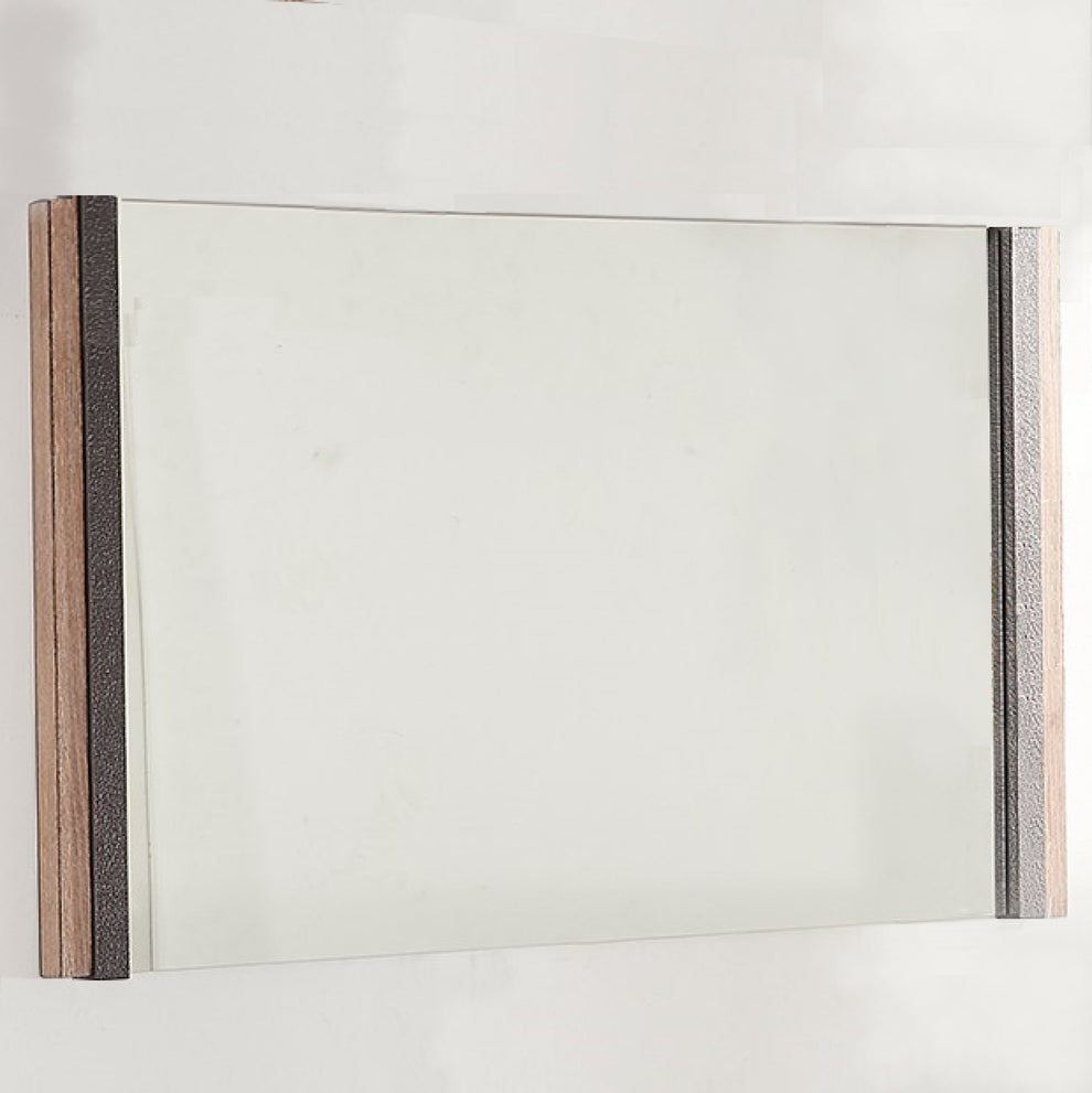 Natural Veneer Metal Mirror By Homeroots | Mirrors | Modishstore - 3