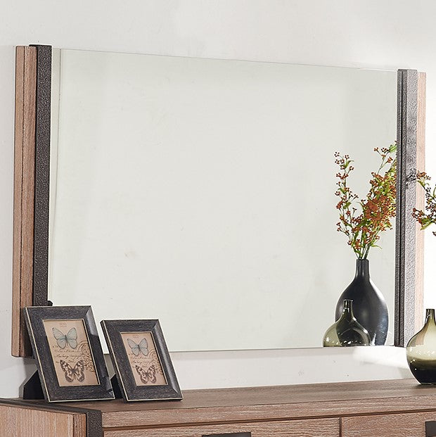 Natural Veneer Metal Mirror By Homeroots | Mirrors | Modishstore - 4
