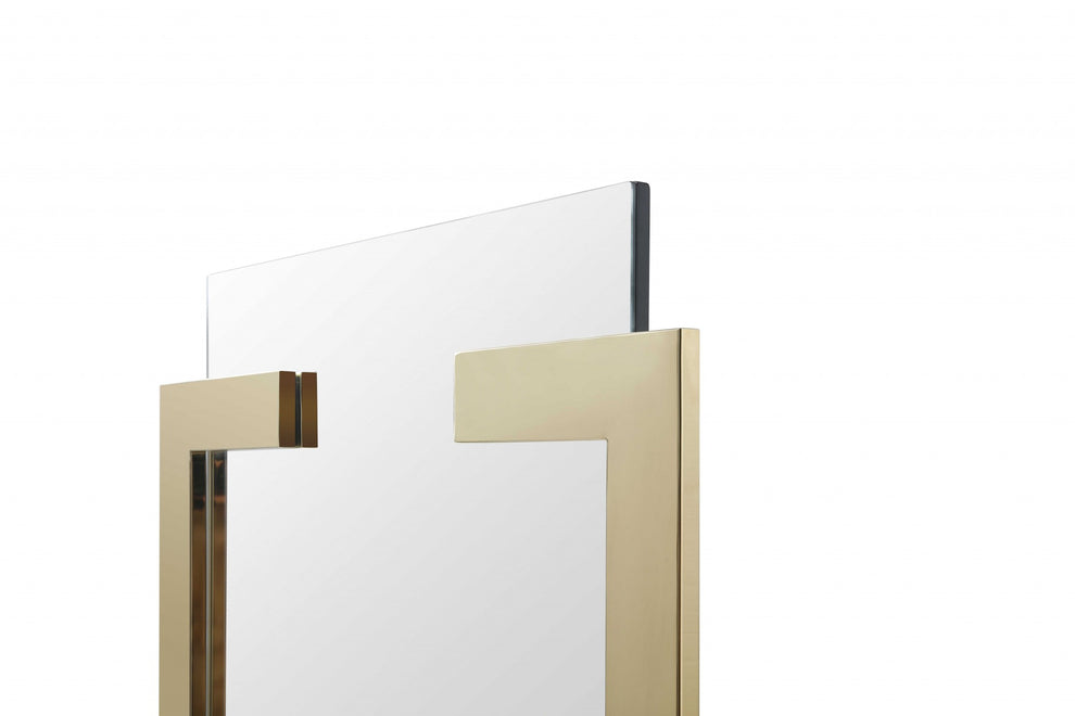 Polished Gold Stainless Steel Mirror By Homeroots | Mirrors | Modishstore - 4