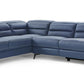 Navy Blue Leather Sectional By Homeroots | Sectional | Modishstore
