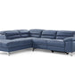 Navy Blue Leather Sectional By Homeroots | Sectional | Modishstore - 4