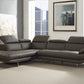 Dark Gray Leather Sectional By Homeroots | Sectional | Modishstore - 4