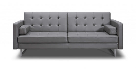 Gray Sofa Bed with Stainless Steel Legs By Homeroots | Sofas | Modishstore