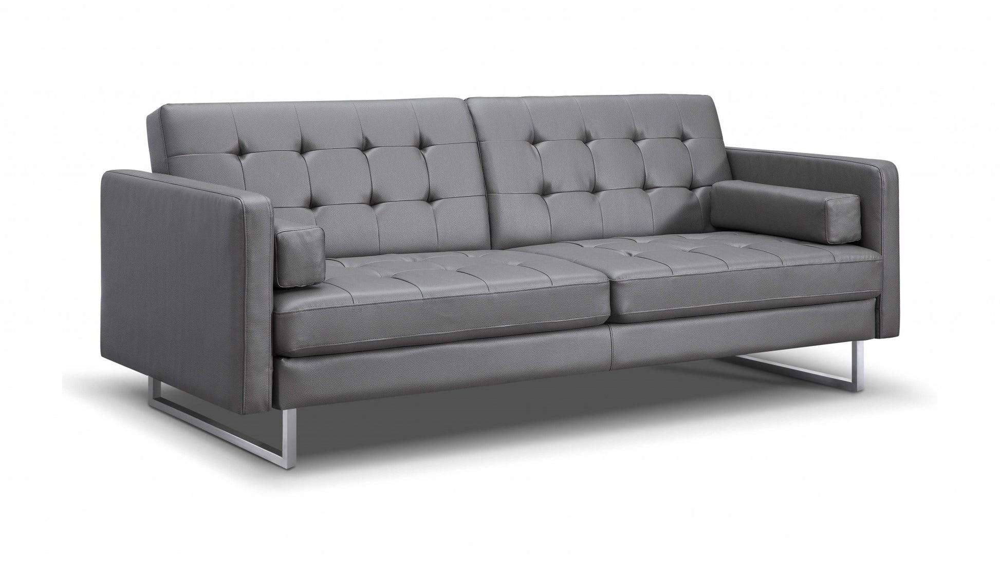 Gray Sofa Bed with Stainless Steel Legs By Homeroots | Sofas | Modishstore - 2
