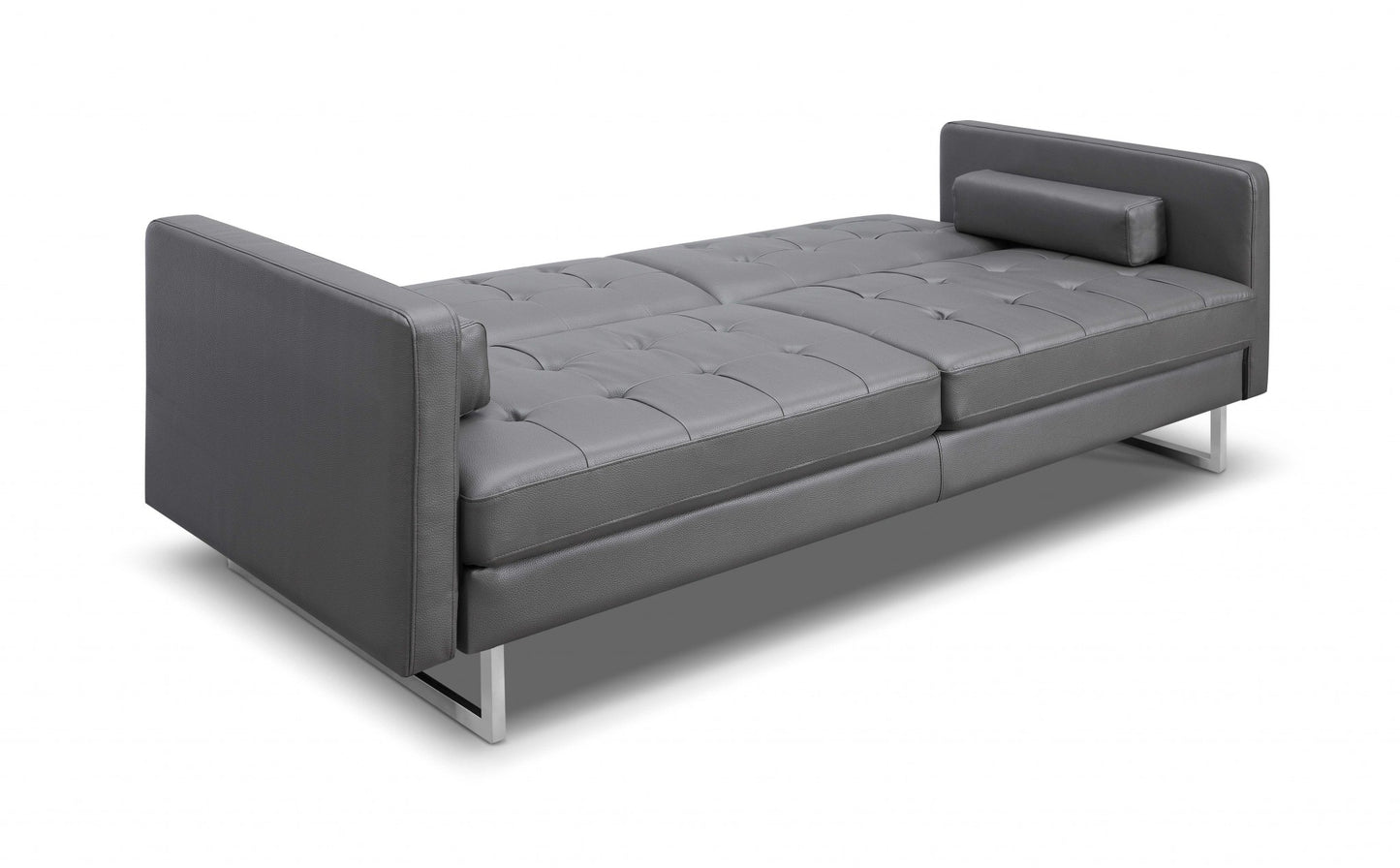 Gray Sofa Bed with Stainless Steel Legs By Homeroots | Sofas | Modishstore - 3