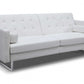 80" White Faux leather and Silver Sofa By Homeroots