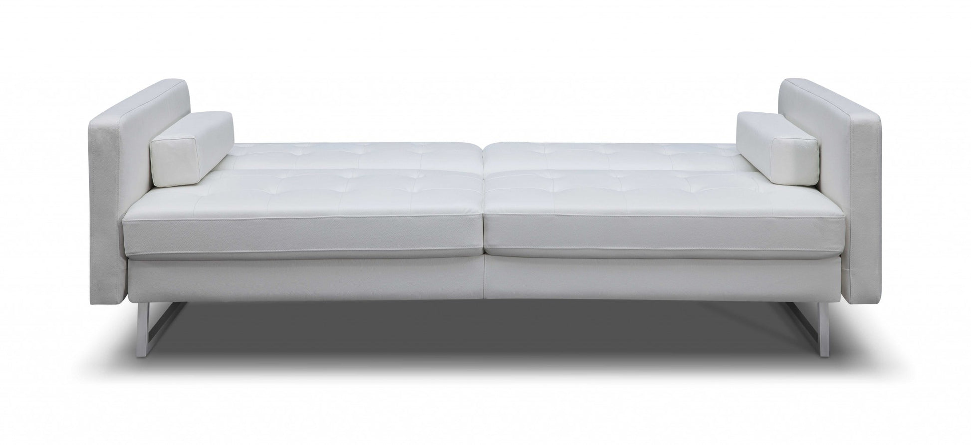 80" White Faux leather and Silver Sofa By Homeroots | Sofas | Modishstore - 4