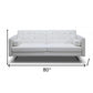 80" White Faux leather and Silver Sofa By Homeroots | Sofas | Modishstore - 8