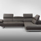 Dark Gray Leather Sectional and Chaise By Homeroots | Sectional | Modishstore