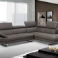 Dark Gray Leather Sectional and Chaise By Homeroots | Sectional | Modishstore - 2