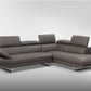 Dark Gray Leather Sectional and Chaise By Homeroots | Sectional | Modishstore - 4