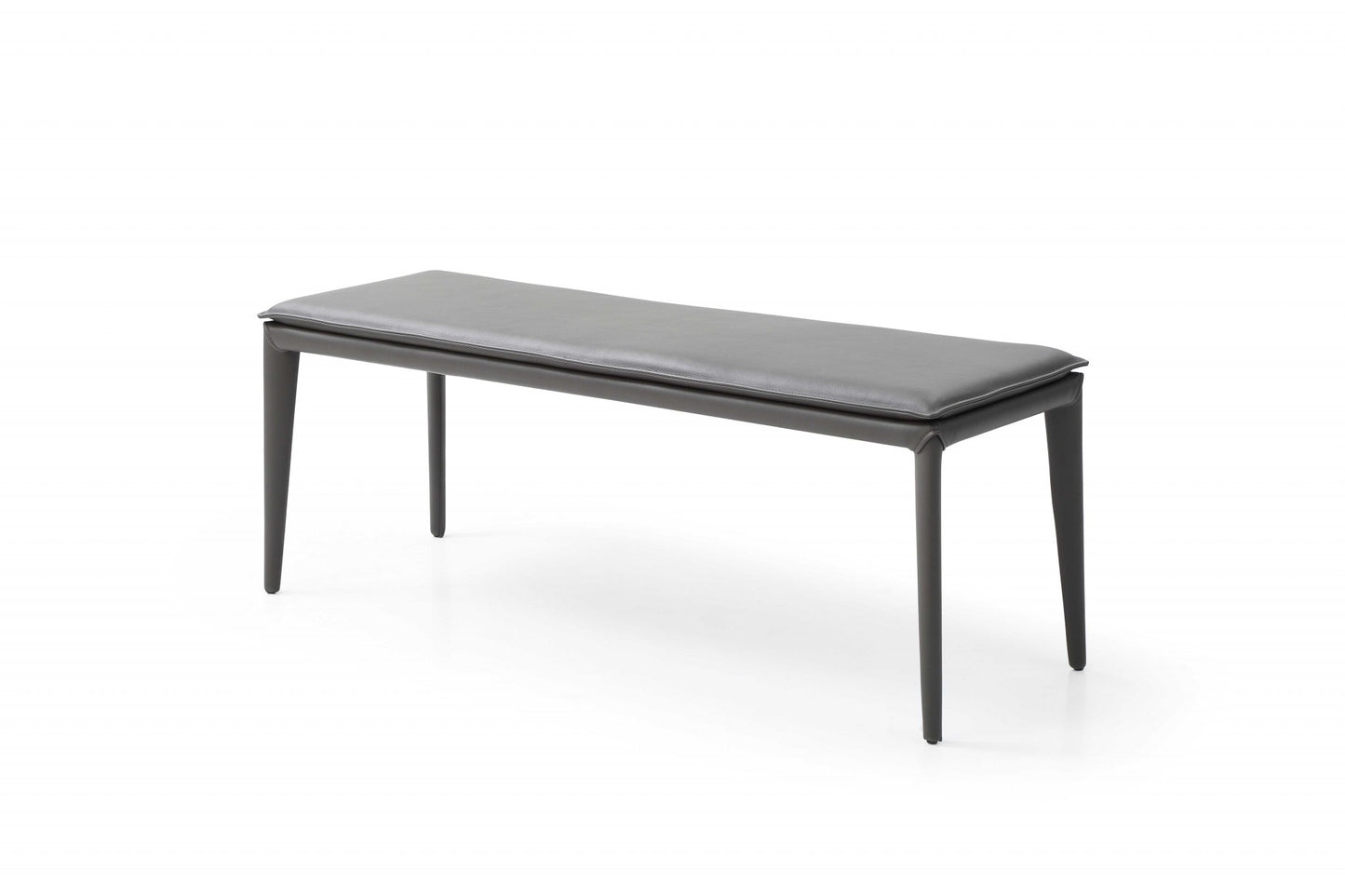 Dark Grey FauLeather Bench By Homeroots | Benches | Modishstore - 2