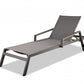 Set of 2 Taupe Modern Aluminum Chaise Lounges By Homeroots | Outdoor Chaise Lounges | Modishstore