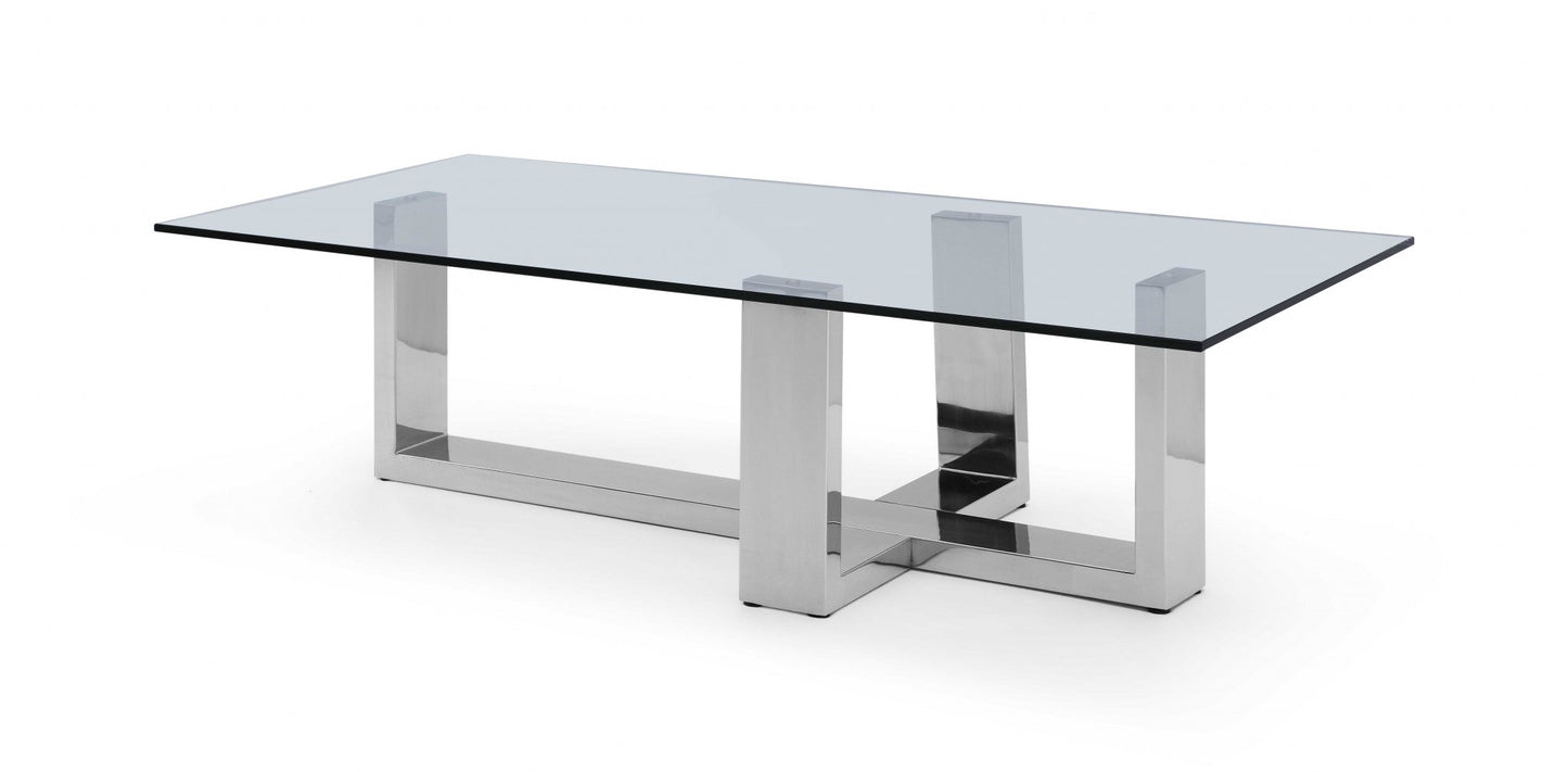 Clear Glass Coffee Table By Homeroots - 372173 | Coffee Tables | Modishstore - 2