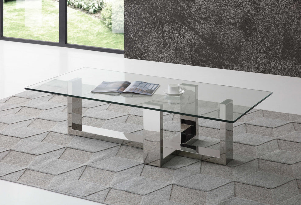 Clear Glass Coffee Table By Homeroots - 372173 | Coffee Tables | Modishstore - 3