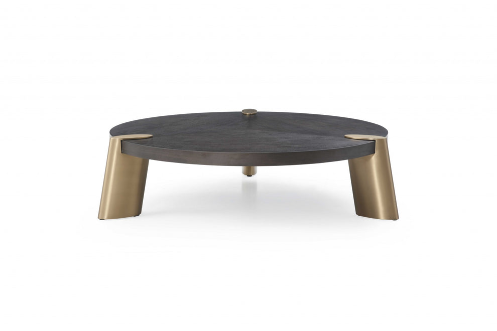 Wenge Veneer Stainless Steel Coffee Table By Homeroots | Coffee Tables | Modishstore - 2