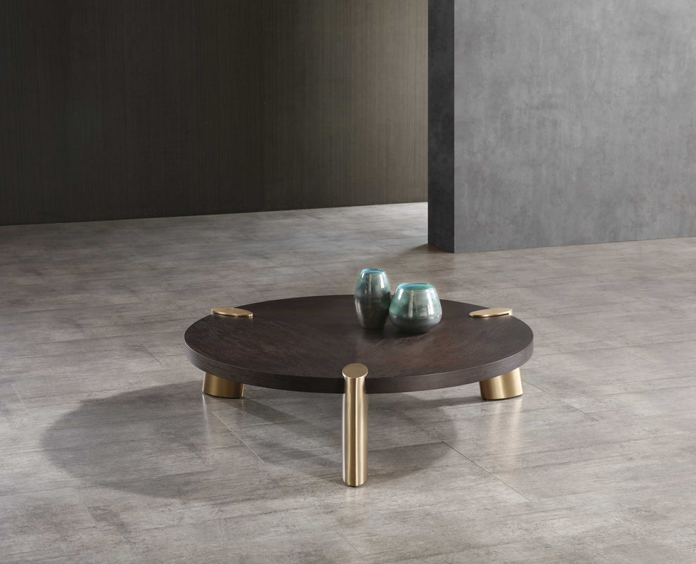 Wenge Veneer Stainless Steel Coffee Table By Homeroots | Coffee Tables | Modishstore - 4
