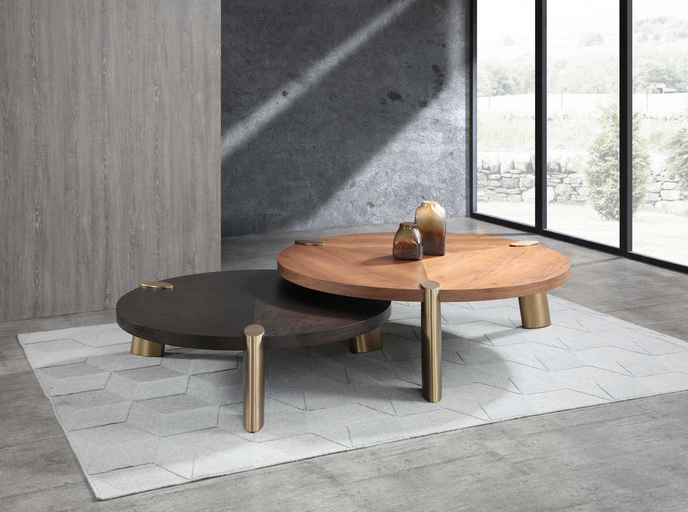 Wenge Veneer Stainless Steel Coffee Table By Homeroots | Coffee Tables | Modishstore - 5