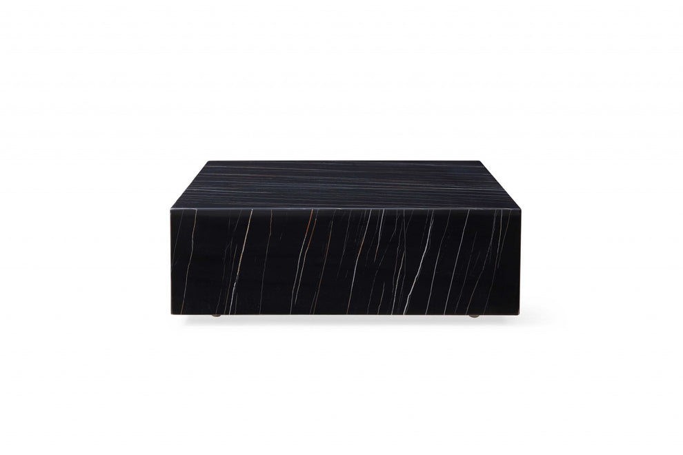 Black Square Marble Table By Homeroots | Coffee Tables | Modishstore - 2